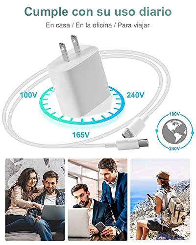 TMOSLY 30W Cargador Tipo C de Pared Charge rápida con 1.8M Cable Carga Rápida,Admite una Amplia Gama de protocolos de Carga rápida,para Samsung/Xiaomi/iPad/Huawei