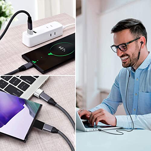 LJ-EXPLOSIVE 2 Unidades Adaptador USB C a USB 3.0 + 2 Unidades Adaptador USB a USB C，Función de OTG, Compatible Dispositivos con USB Tipo C,para Macbook, Huawei, Samsung, OnePlus y Otros Dispositivos