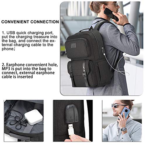 Mochila para Laptop Computadora Portátil para Empresas, Mochila de Viaje TUQI Casual Business College Mochila para Hombres, Mujeres, Trabajo, Macbook, Tableta (Negro)