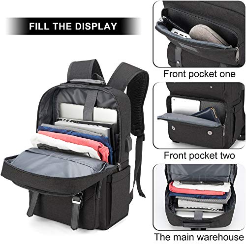 Mochila para Laptop Computadora Portátil para Empresas, Mochila de Viaje TUQI Casual Business College Mochila para Hombres, Mujeres, Trabajo, Macbook, Tableta (Negro)
