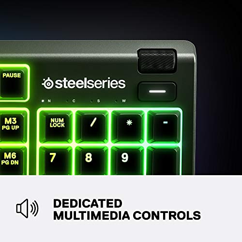 SteelSeries Apex 3 RGB Gaming Teclado - Iluminación RGB de 10 zonas - IP32 Resistente al agua (Reacondicionado)