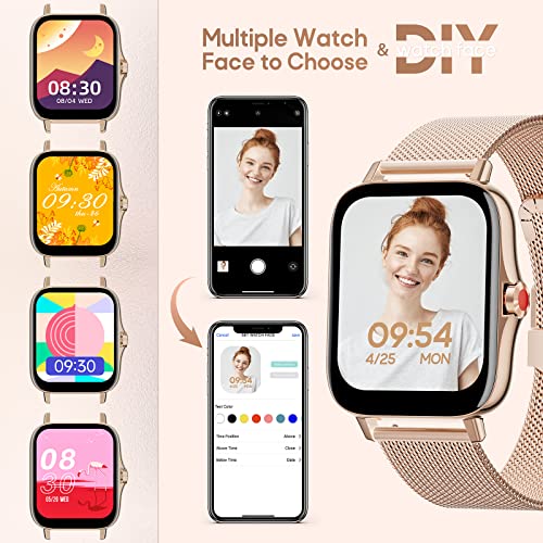 Reloj Inteligente para Mujeres Llama a un Reloj Inteligente de Fitness para Android iOS Pantalla Táctil Reloj de Presión Arterial Reloj Rastreador de Actividad con Frecuencia Cardíaca Monitor de Sueño