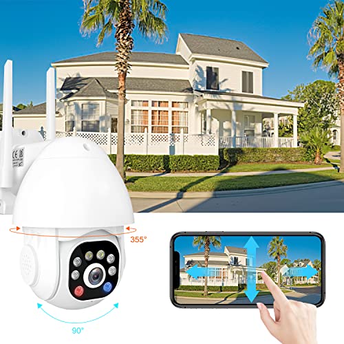 Cámara de seguridad al aire libre, cámara IP inalámbrica WiFi sistema de  seguridad para el hogar, visión de 360°, detección de movimiento,  seguimiento