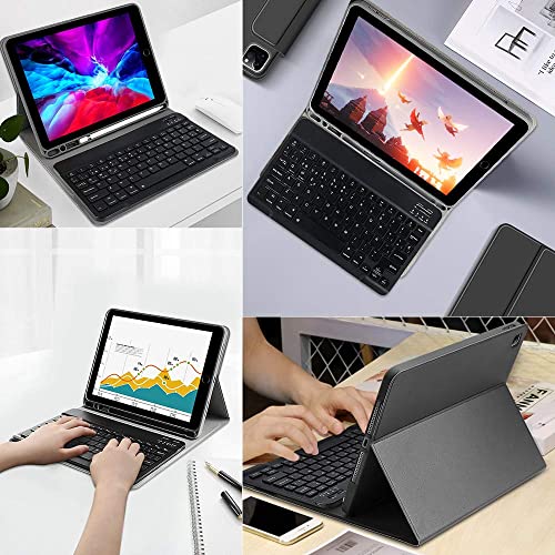 memumi Funda con Teclado de Español para iPad 10.2 7a 8a 9a Genaración Keyboard para iPad Air 3/Pro 10.5 Teclado para iPad 9 generacion 2021 con Inalámbrico Teclado Bluetooth Magnético Desmontable