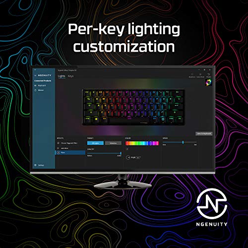HyperX Alloy Origins 60 - Teclado mecánico para juegos - Factor de forma ultra compacto del 60% - Interruptor rojo lineal - Teclas PBT de doble disparo - Retroiluminación LED RGB - Compatible con software NGENUITY - Rosa (reacondicionado)