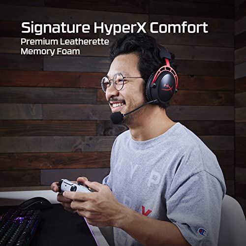 HyperX Cloud Alpha - Auriculares inalámbricos para juegos para PC, batería de 300 horas, auriculares DTS: audio espacial X, espuma viscoelástica, controladores de doble cámara, micrófono con cancelación de ruido, marco de aluminio duradero (Reacondicionad