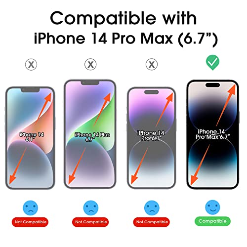 amFilm [2 Piezas] OneTouch Diseñado para iPhone 14 Pro Max 6.7'' Protector de Pantalla, Mica Cristal Vidrio Templado, Más Fácil de Instalar, sin burbujas, Cobertura Total, Compatible con Estuches