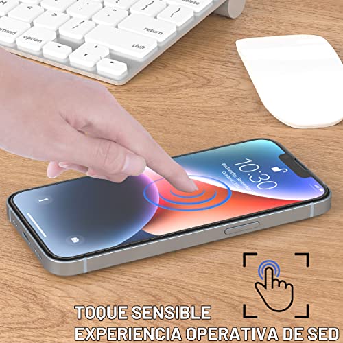 Jasinber 3-Pack Mica de Vidrio Cristal Templado Compatible con iPhone 14 y iPhone 13/13 Pro 6.1 Pulgadas
