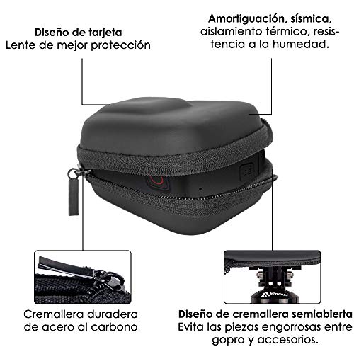 Nasjac Estuche para GoPro Hero 11/10/9/8/7/6/5/4/3/2/1, Funda Proteccion Portátil para Cámaras de Acción, Impermeable, A Prueba de Golpes y al Polvo, con Doble Cremallera, para Viajes Almacenamiento