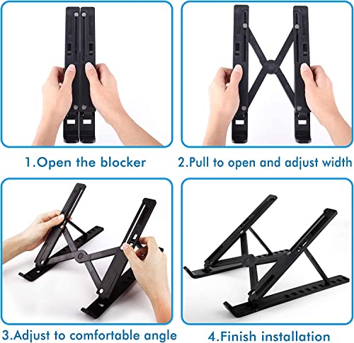 WAYAMY Soporte Portatil, Multiángulo Ventilado Refrigeración Soporte Portatil Mesa 10 Niveles Adjustable Soporte Ordenador Portátil Antideslizante Resistente para 10-15.6 Pulgadas Laptop ( ABS Negro)