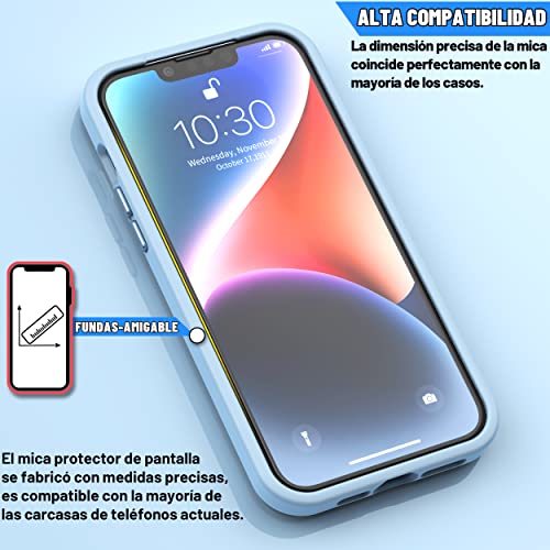 Jasinber 3-Pack Mica de Vidrio Cristal Templado Compatible con iPhone 14 y iPhone 13/13 Pro 6.1 Pulgadas