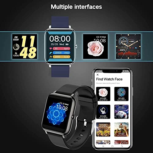 Smartwatch, Salandens Reloj Inteligente Mujer y Hombre Smartwatch Presion Arterial Monitor Pulser, Impermeable IPX7,con Monitor De Frecuencia Cardíaca, Monitor De Calorías, Podómetro,GPS, etc.