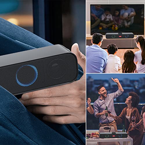 AXIDUN RGB Barra de Sonido Estéreo Bluetooth 5.0 Inalámbrico con Subwoofer para TV Bocinas para PC, Altavoces para Computadora, Barra de Sonido, Altavoces Multimedia para Escritorio