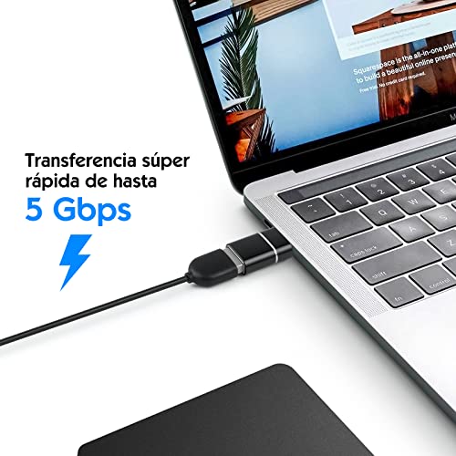 HEEDU Adaptador USB C a USB 3.0, Adaptador USB C(2 Piezas), Función de OTG, Compatible Dispositivos con USB Tipo C,Compatibilidad Universal para Celular, PC y Laptop, Tecnología Plug & Play y Alta Velocidad, Datos y Carga
