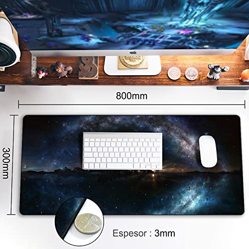 Mouse pad para jogos XXL, grandes almofadas de mesa de olhos de cobra azul  imagem animal jogo escritório grande mouse pad