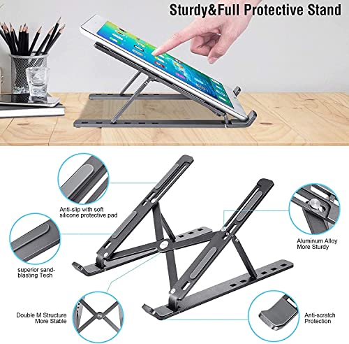 Soporte para computadora portátil para escritorio, soporte plegable  portátil ajustable de múltiples ángulos con ventilación de calor, soporte