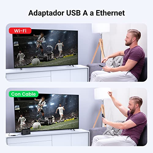 UGREEN Adaptador Ethernet USB 2.0, Tarjeta de Red LAN Ethernet 100Mbps, USB RJ45 Compatible con Switch, Wii, Wii U, Surface Pro, XiaoMi Mi Box S 3, MacBook, Chromecast