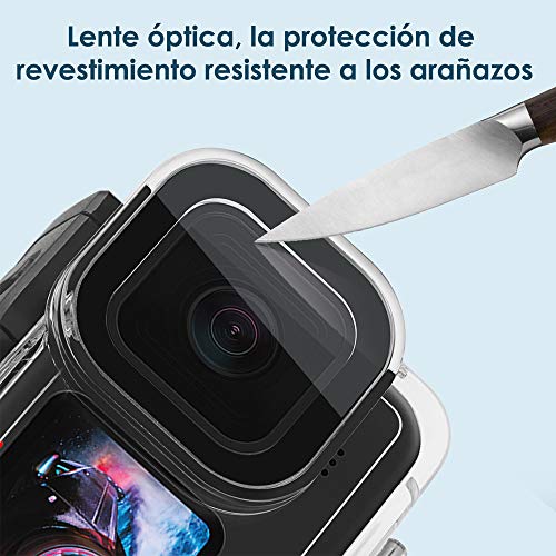 Nasjac Funda Impermeable para GoPro Hero 9/10/11, Carcasas para Cámaras de Acción Subacuáticas, Resistente al Agua hasta 60 m con Tapón y Tornillo Extraíble Quick PU