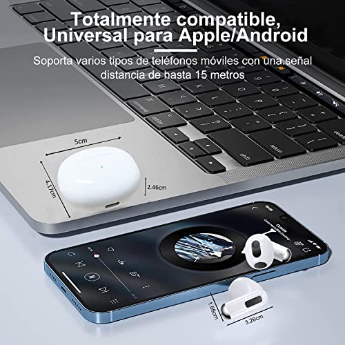 Audifonos Inalambricos Bluetooth 5.2, Audifonos Bluetooth（Reducción de ruido ENC ，Calidad de sonido HIFI，IPX6 ，Batería con duración de hasta 6 Horas）para iPhone, PC, iPad, Android（con cable de carga）