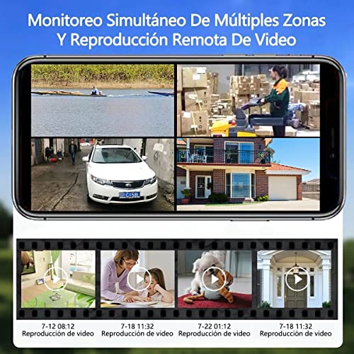 2 Cámara de Seguridad Exterior WiFi Inalambrica HD 1080P，Cámara de Vigilancia Impermeable IP66，IP Cámara De Vigilancia Para Casa Visión Panorámica 360°，Cámara Inalámbrica con Visión Nocturna de Color con Audio Bidireccional, Detección de Movimiento con