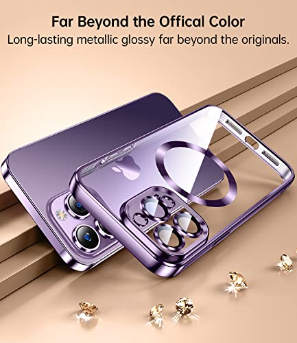 Funda MagSafe transparente y metal iPhone 11 (morado)
