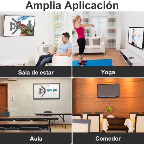 Salandens Soporte TV Movible, Base para TV para Pantallas De 32″ a 55 ″,Soporte De Pared Articulado,Soporta hasta 31.8 Kg,Máx Vesa 400x400 Mm,Acero Súper Reforzado.
