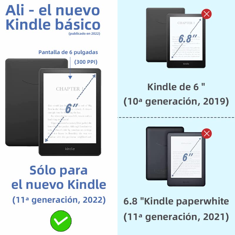 PUBAMALL Funda Compatible para Kindle Completamente Nuevo (versión de 2022), con la función Auto Sleep Wake (Cielo Estrellado)