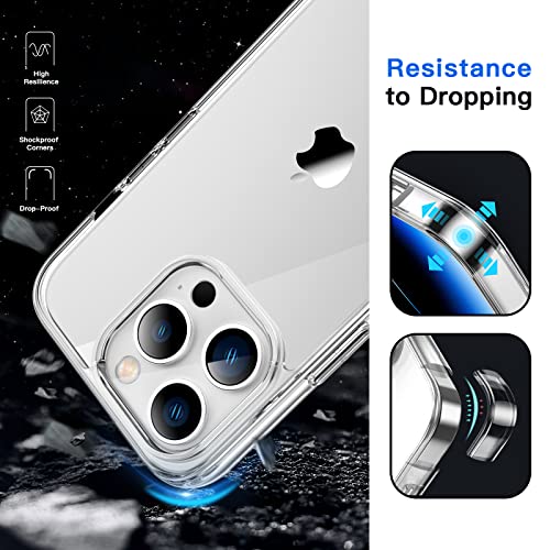 JETech Funda para iPhone 14 Pro 6,1 Pulgadas, Anti-Amarillo Antigolpes Carcasa, Antiarañazos Respaldo Transparente (Transparente)