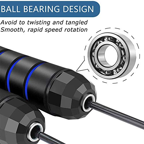MyDear Cuerda para Saltar, Fácilmente Ajustable Manijas Cómodas, 300CM Cable, Rodamientos de Bolas de Acero Ergonómico y Mango Antideslizante, Cuerda Ligera y Ajustable Mejor para Entrenamiento Aeróbico de Velocidad de Entrenamiento, Entrenamiento de Resi