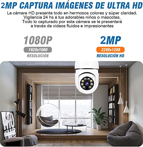 Comprar Cámara inteligente con WIFI en casa, vigilancia inalámbrica IP,  Audio bidireccional CCTV, Monitor para mascotas y bebés, cámara interior de  seguridad