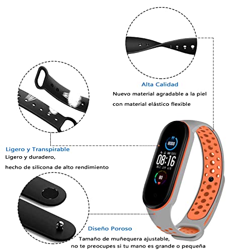 Correa Compatible con Xiaomi Mi Band 5 Color Gris Oscuro