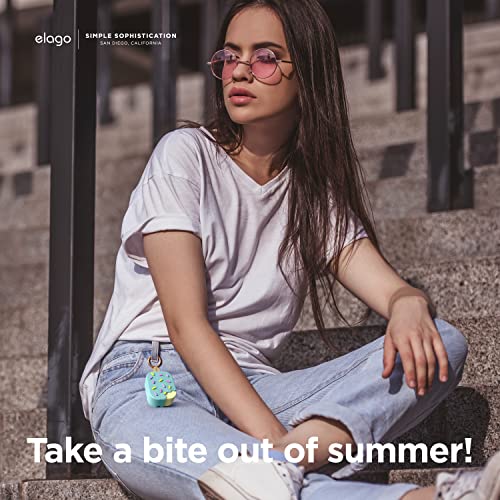 elago Funda Ice Cream Compatible con Apple AirPods Pro 2 - Compatible con Case AirPods Pro 2ª Generación, Mosquetón Incluido, Soporta Carga Inalámbrica, Carcasa Estuche Protección Completa (Menta)