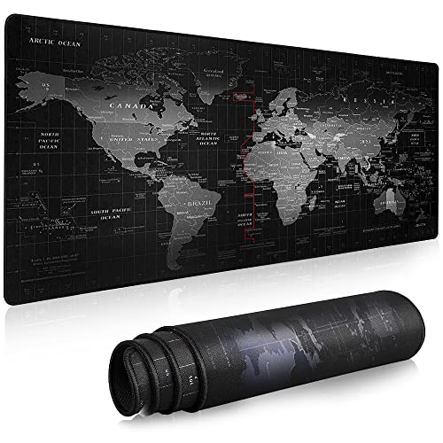Alfombrilla para Ratón XXL Profesional (800 x 300 x 3 mm). Easytao Mousepad de Escritorio Grande, Impermeable y Antideslizante, para Gamer, Empleado, Ordenador, PC, Laptop y Más Equipos o Multitudes (Mapa)
