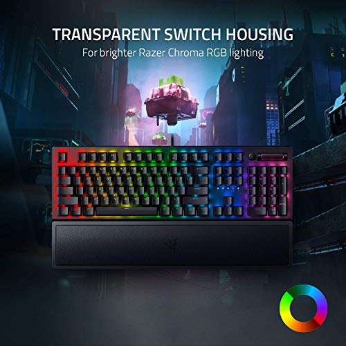 Razer BlackWidow V3 Teclado mecánico para juegos: interruptores mecánicos verdes, táctiles y clic, iluminación Chroma RGB, factor de forma compacto, funcionalidad macro programable, paso USB (Renewed)