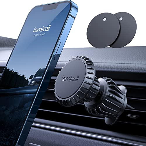 Lamicall Magnético Soporte Celular Auto, Porta Celular para Auto Iman, [4ª Generación Super Imán] Base Celular Automóvil [360 ° giratorio] MagSafe para Ventilación Compatible con iPhone 14/13/12/11 Pro/ Pro MAX/XS/XR,Samsung, Android, Xiaomi, Huawei