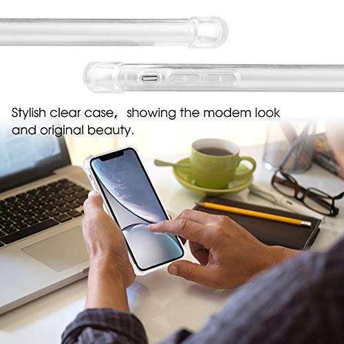 PUBAMALL Funda Compatible con iPhone XR, Clear PC Cubierta Trasera con TPU Parachoques Marco híbrido Transparente Funda Protectora (Claro)