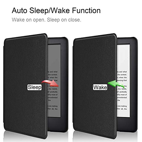 PUBAMALL Funda para Kindle (10ª generación - 2019), con la función Auto Sleep Wake, para Kindle 10th Gen 2019 Released (Negro)