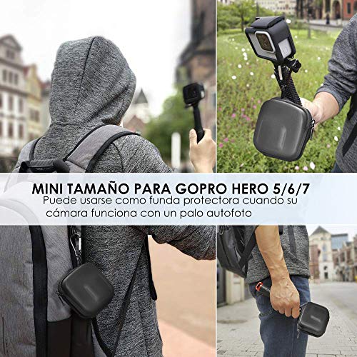 Nasjac Estuche para GoPro Hero 11/10/9/8/7/6/5/4/3/2/1, Funda Proteccion Portátil para Cámaras de Acción, Impermeable, A Prueba de Golpes y al Polvo, con Doble Cremallera, para Viajes Almacenamiento