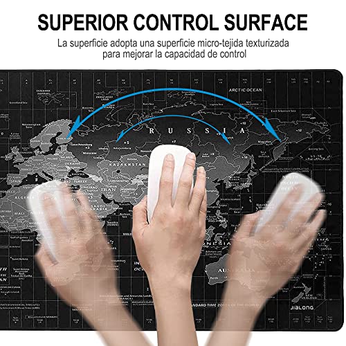 Alfombrilla para Ratón XXL Profesional (800 x 300 x 3 mm). Easytao Mousepad de Escritorio Grande, Impermeable y Antideslizante, para Gamer, Empleado, Ordenador, PC, Laptop y Más Equipos o Multitudes (Mapa)