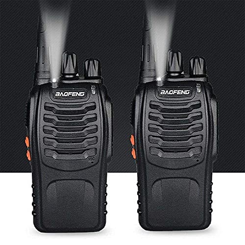 Radios de Comunicación Inalámbricos, BaoFeng Walkie Talkie 888s Recargable de Largo Alcance a Prueba de Lluvia, Altavoces con Micrófono, Intercomunicador Remoto para Constructores, Guardias etc