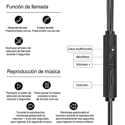 KAMYSEN Audífonos Gaming InEar,con micrófono Dual Desmontable,Auriculares Juego con Cable,para Juegos móviles,Nintendo Switch, PS4, Xbox One, Celulares, Tablets, Laptops (Negro)