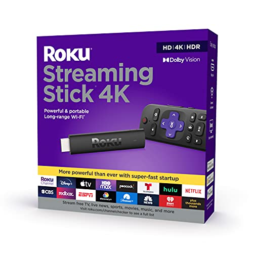 ROKU Streaming Stick 4K | Dispositivo de transmisión 4K/HDR/Dolby Vision con Control Remoto de Voz y Controles de TV