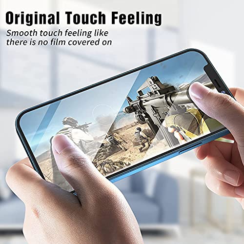 NDOOL Funda para iPhone 13 Case, 3 en 1 Cristal Templado Protector de Pantalla, Ultra Fina Silicona Transparente TPU Carcasa con Protector del Camara, Anti-Choque y Anti-arañazos