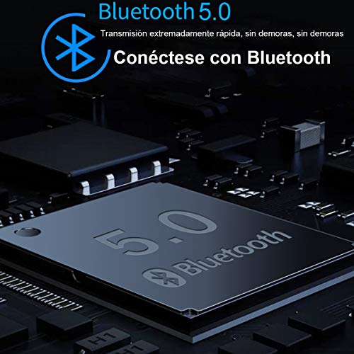 Bocina Bluetooth Portátil, Bluetooth 5.0 Altavoz Inalámbrico Impermeable  con Sonido Estéreo HD, Bajos Profundos,Reproducción Manos Libres, 3.5mm