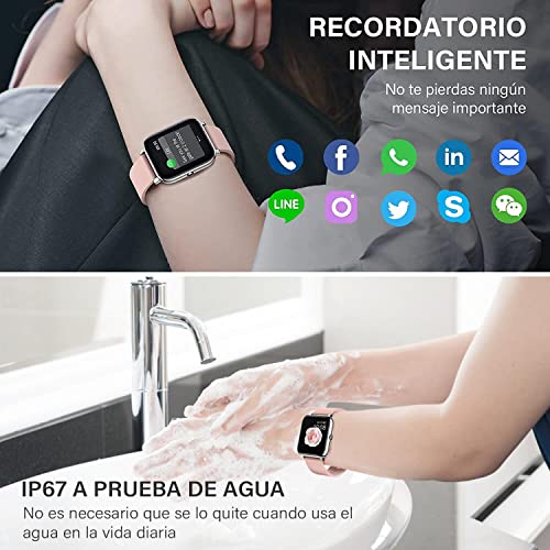 MTQ Smartwatch, Reloj Inteligente Mujer y Hombre, Pulsera Inteligente