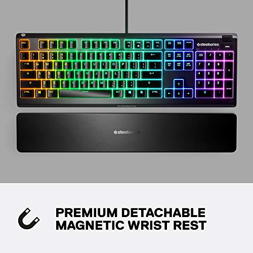 SteelSeries Apex 3 RGB Gaming Teclado - Iluminación RGB de 10 zonas - IP32 Resistente al agua (Reacondicionado)
