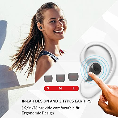 TXG Audifonos Inalámbricos,Mini Audífonos Inalámbricos Bluetooth 5.0 Deportivos IPX6 Impermeable,Caja de Carga portátil de Gran Capacidad,Se Pueden Usar para Escuchar Música,Hablar por Teléfono