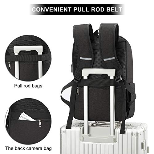 Mochila para Laptop Computadora Portátil para Empresas, Mochila de Viaje TUQI Casual Business College Mochila para Hombres, Mujeres, Trabajo, Macbook, Tableta (Negro)