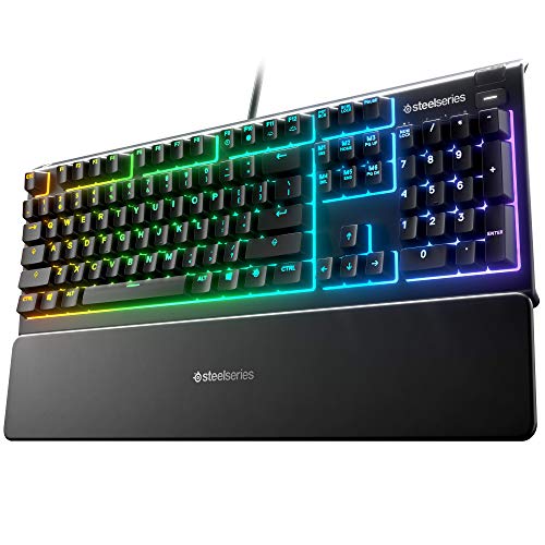SteelSeries Apex 3 RGB Gaming Teclado - Iluminación RGB de 10 zonas - IP32 Resistente al agua (Reacondicionado)