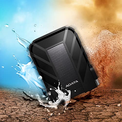 ADATA Disco Duro Externo HDD HD710P, 2 TB,Resistente a golpes,agua y polvo, certificación grado militar, Color Negro